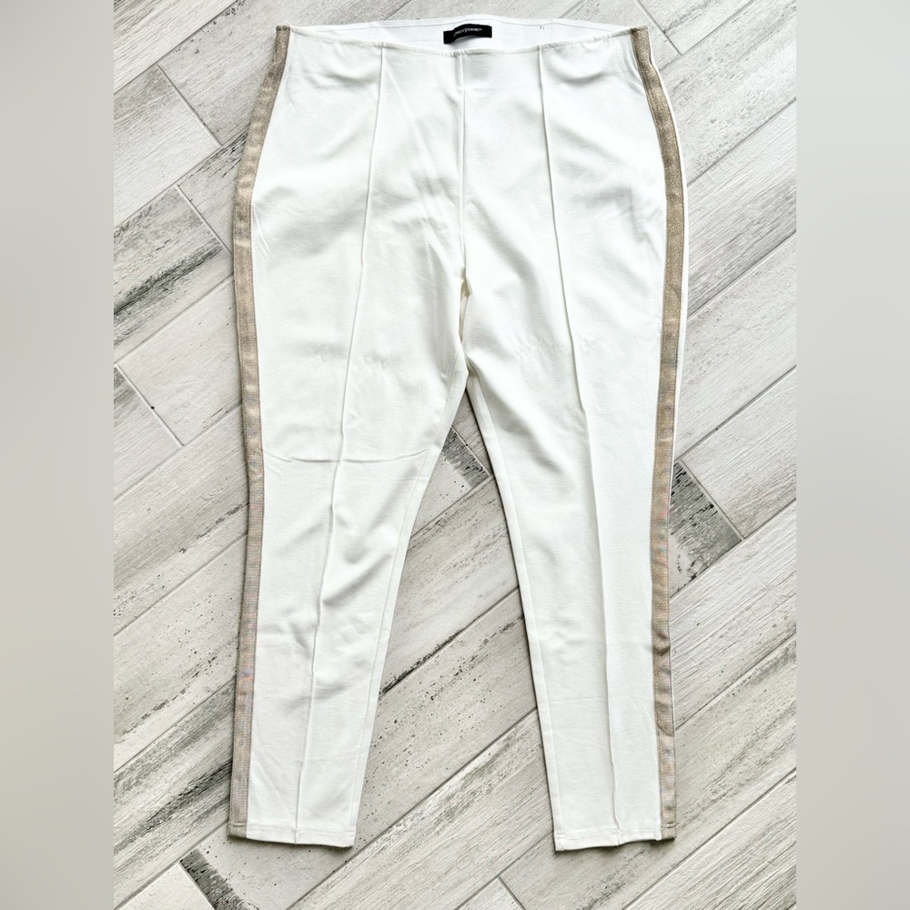 NWT! Ashley Stewart Gold Side Striped Ponte Legging - size 22/24